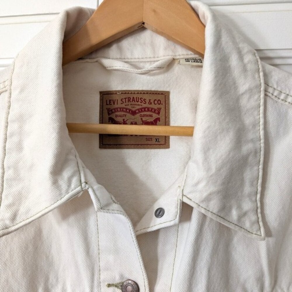 NWOT Levi's Utility Original Trucker Jacket Off-White Sz.XL 90s Y2K Boho Western - Picture 2 of 6